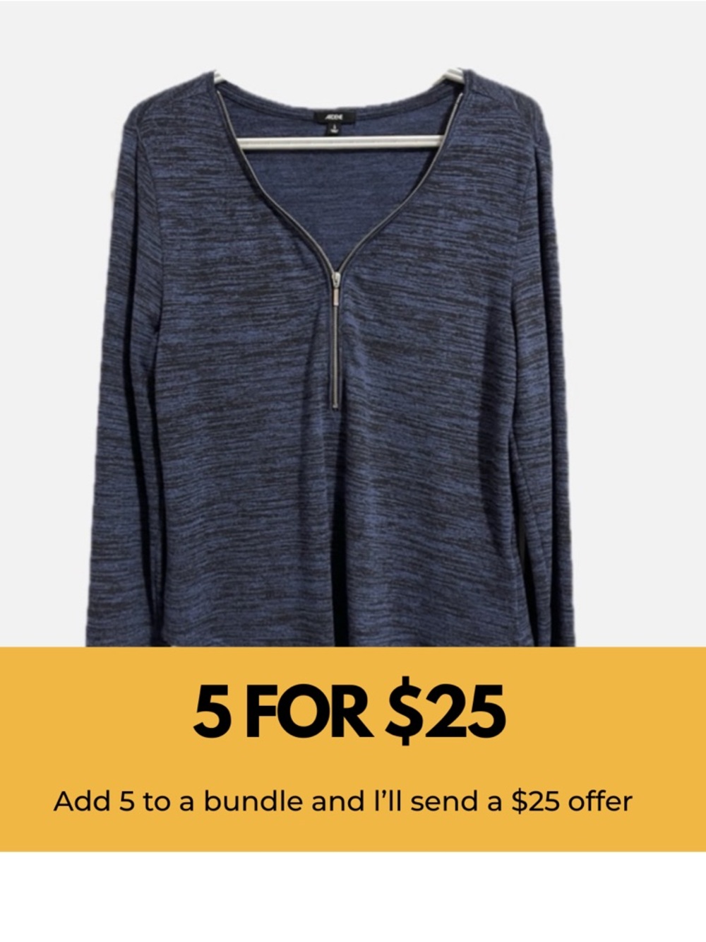 Navy Blue Zip-Up Long Sleeve